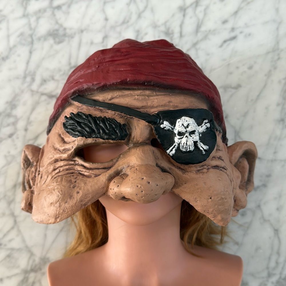 Halloween Latex Mask Pirate Patch Adult OS